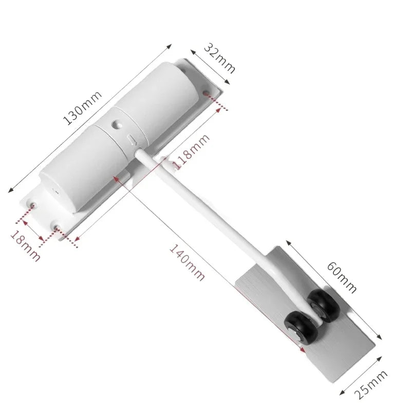 180 Degree Automatic Door Closer Metal Adjustable Heavy Duty Safety Spring Silence Durable Convert Hinged Door Interior Exterior