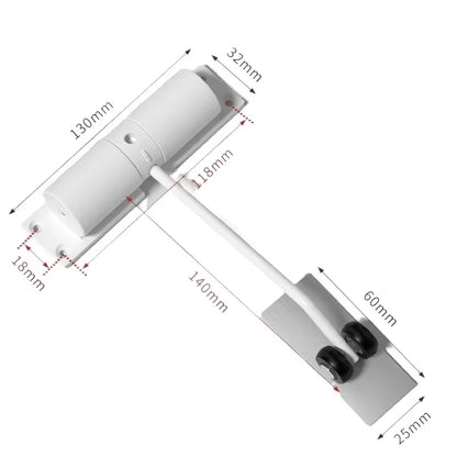 180 Degree Automatic Door Closer Metal Adjustable Heavy Duty Safety Spring Silence Durable Convert Hinged Door Interior Exterior