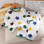 1Set Summer Pour Cotton Boy Girl Outfit Baby Infant T-shirt+Pant Set Kid Cartoon Clothe Set Children Solid Air Conditioning Suit
