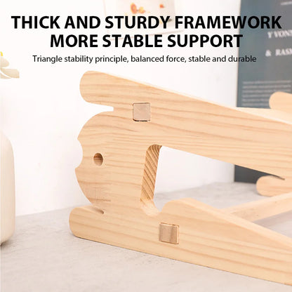 Solid Wood Laptop Stand Removable Vertical Bracket Cooling Base For Macbook Air Pro Accessories Convenient