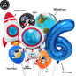 Blue Planet Astronaut Space Disposable Tableware Kids Birthday Table Decorations Paper Plate Cup Napkin Astronaut Rocket Balloon