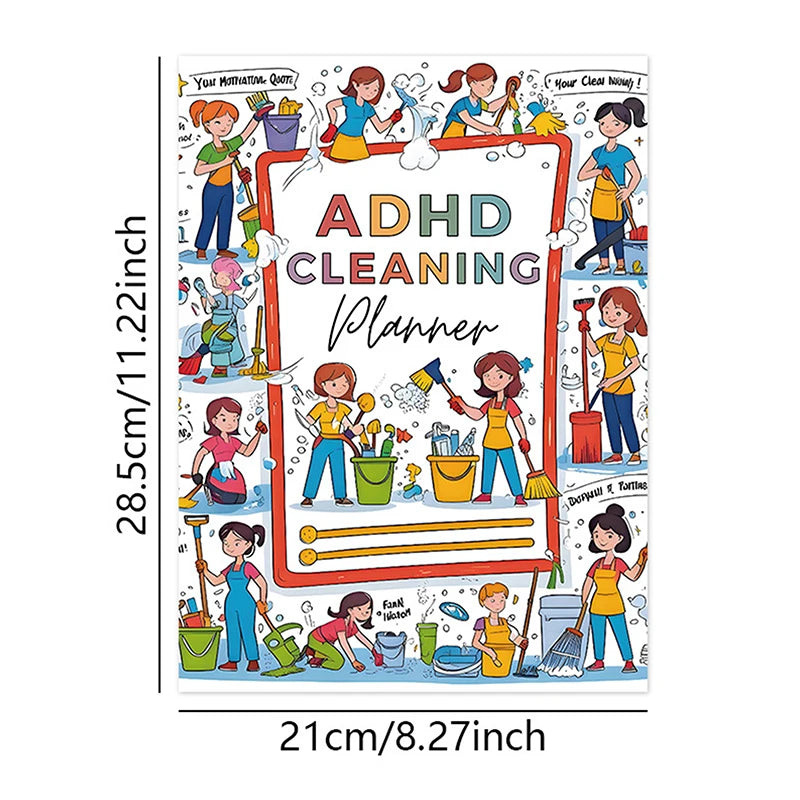 Cleaning Planner For Adhd Adults Women Kids,Household Daily Cleaning Schedule And Checklist Organizing Notebook