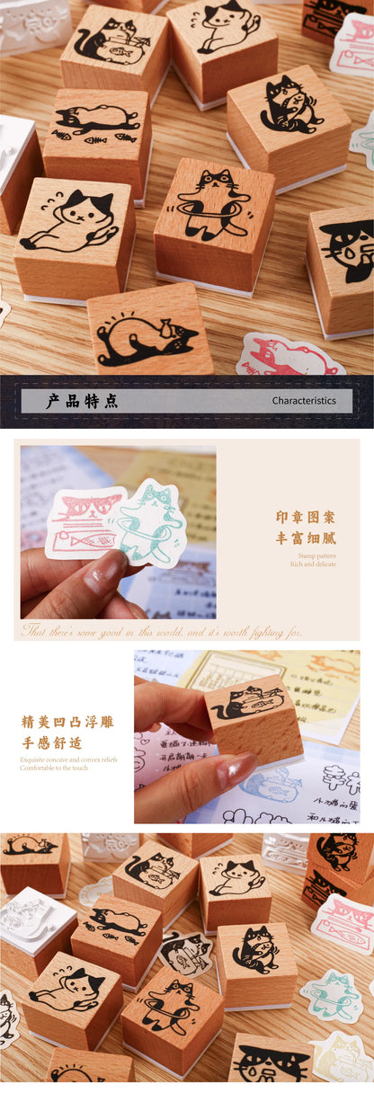 1pc Alphabet Stamps Vintage Wooden Rubber cute pet Stamp Set Stationery Seal Stamping For Card Making Planner Scrapbook