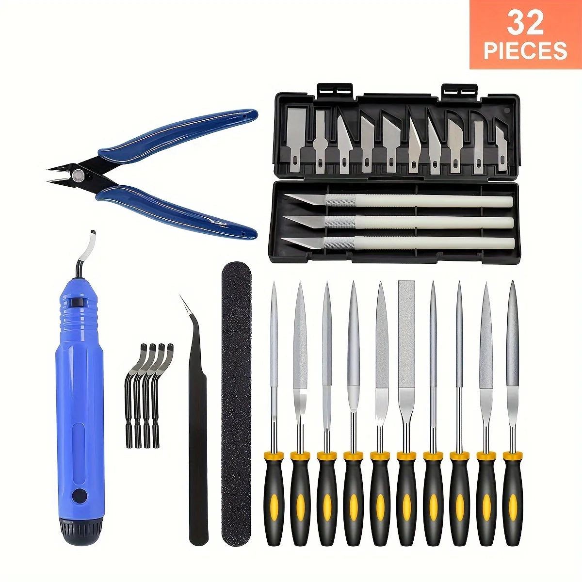 32pcs 3D Print Tool Kit Includes Debur Tool, Cleaning, Finishing and Printing Tool,3D Print Accessories for Cleaning, Finishing
