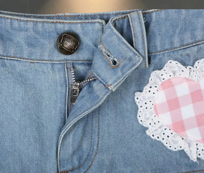 Skirt Women's 2025 New Summer Pink High-grade Pleated Denim Skirt Women's Clothes Bow Sweet Style
