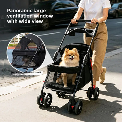 Multi Function Pet Stroller Foldable Push Pull Trolley Carrier Handbag for Cats Small Dogs Outdoor Travel Daily Use 펫 유모차