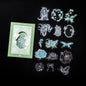 30pcs PET Transparent Stickers Plant Flowers Decorative Labels Scrapbooking Collage Material Diary Stationery Supplies