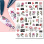 3d Nails Art Decals Spring Fruits Pink Full Tips Peony Magnolia Flowers Adhesive Sliders Stickers Decoration For Nails Manicure