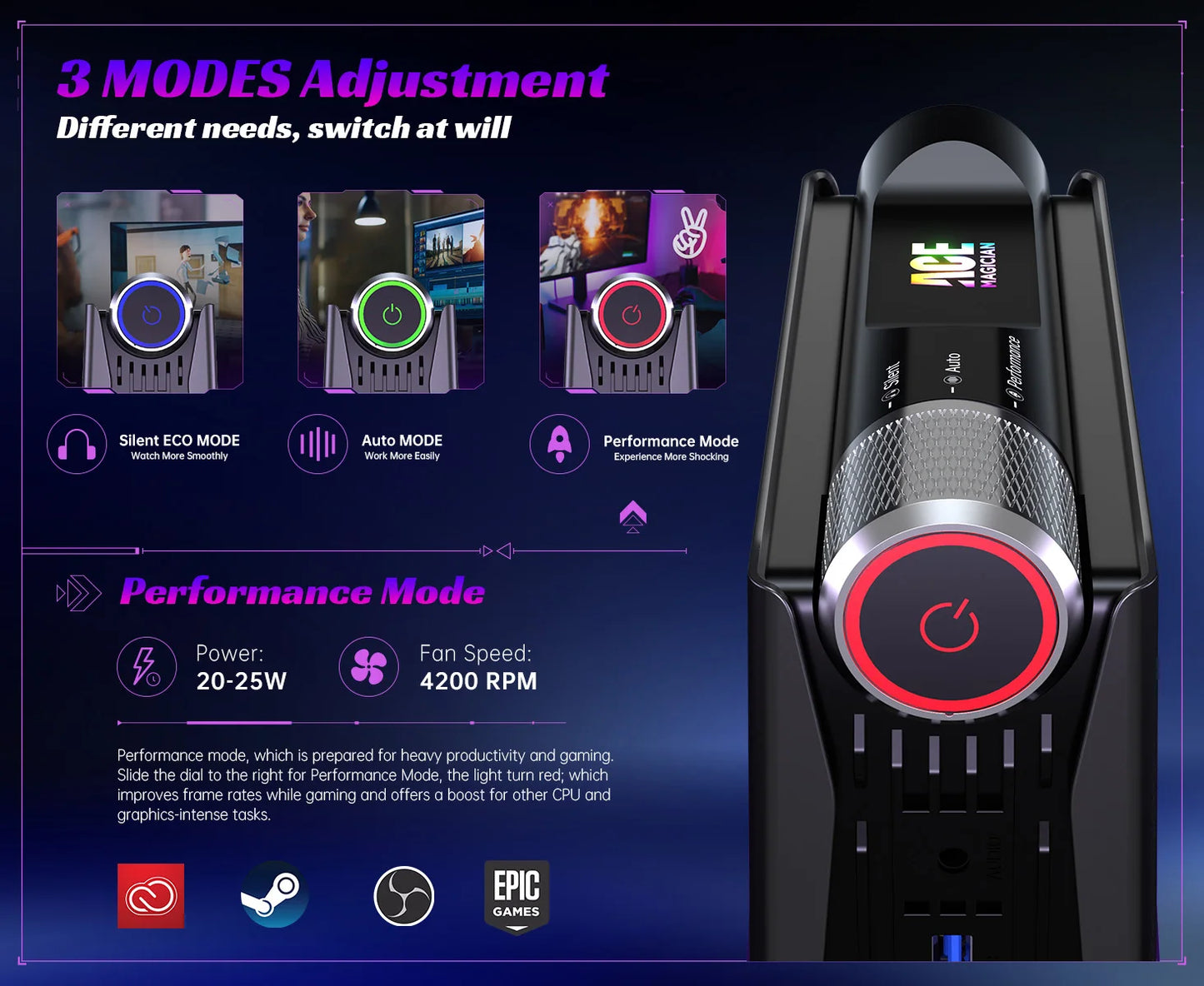 AMR5 Mini PC AMD Ryzen 7 5700U 16GB DDR4 512GB SSD Desktop Computer,WiFi6/BT5.2, 4K UHD, RGB Lights 3 Adjustable Mode Gaming PC