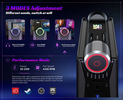 AMR5 Mini PC AMD Ryzen 7 5700U 16GB DDR4 512GB SSD Desktop Computer,WiFi6/BT5.2, 4K UHD, RGB Lights 3 Adjustable Mode Gaming PC
