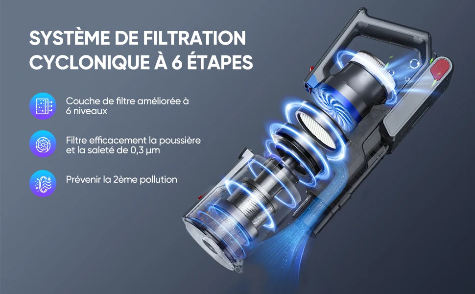 Buture JR500 cordless vacuum cleaner 55 Min 36kpa vacuum cleaner household appliances 1.2l removable battery dust cup portable