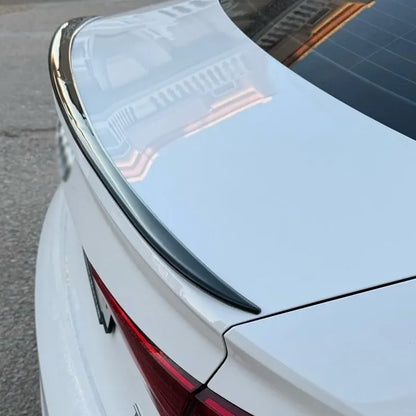 For Audi Accessories A5 S5 RS5 A3 A4 A6 Sedan S Line Car Rear Wing Trunk Tail Spoiler Lip Rubber Black Soft Plastic Gloss Black
