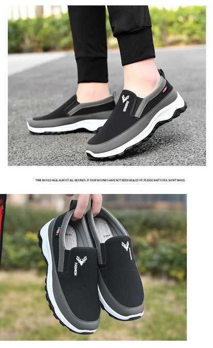 Men Running Hiking Sneakers Breathable Orthopedic Travel Plimsolls Slip On Comfortable for Outdoor Activity Hiking Walking
