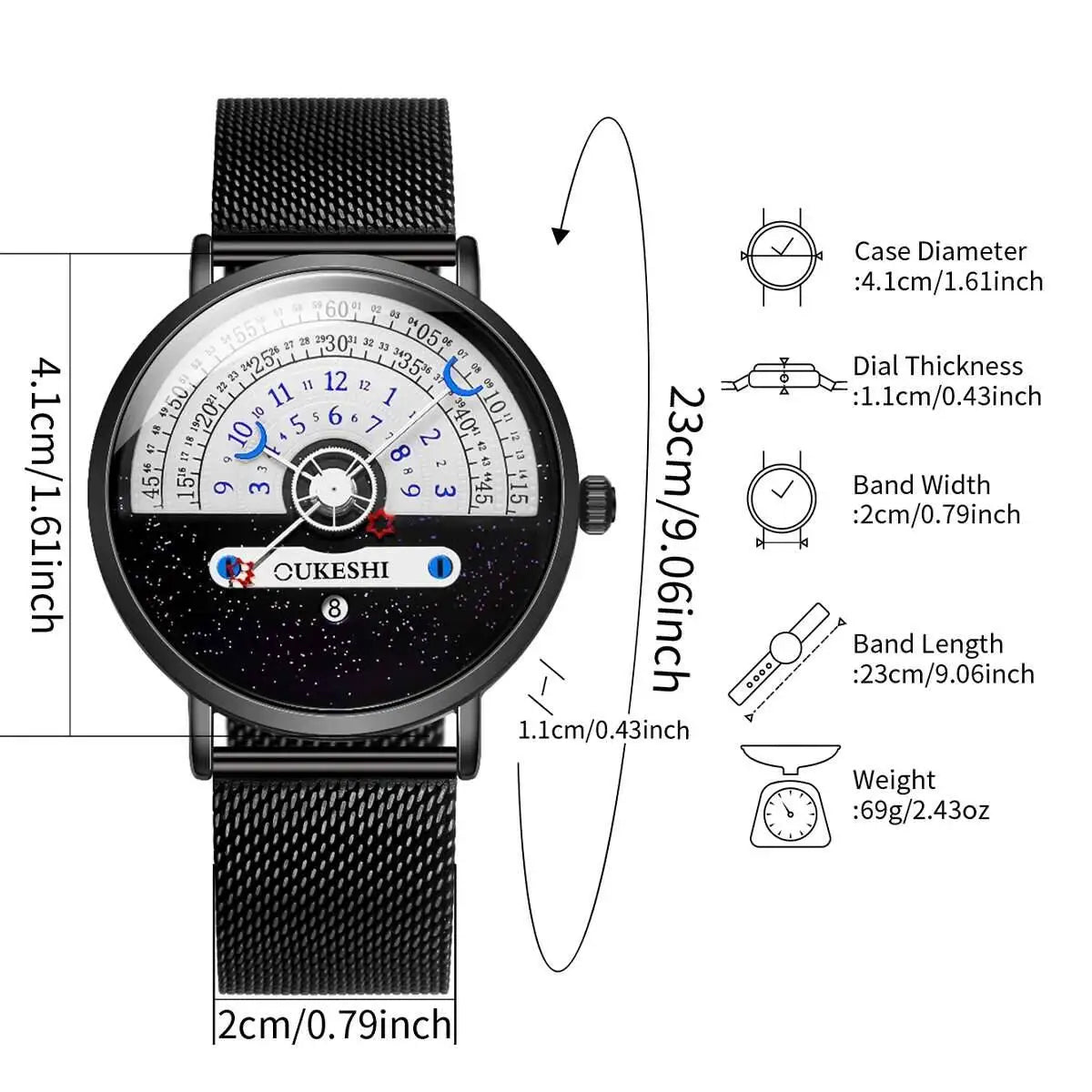 Fashion Mesh Band Men Business Watches Calendar Quartz Wristwatches For Mens Clock Reloj Hombre