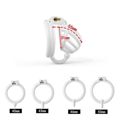 BDSM Chastity Cage 4 Size Ring Penis Cage Device Femdom Restraint Penis Lock Breathable Urethral Lock Bondage Device for Men