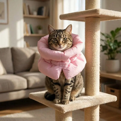 Waterproof Pet Elizabethan Collar Adjustable Anti-Bite Cat Protection Collars Warm Breathable Cat Recovery Cone Pet Wound