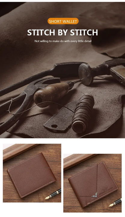 Slim Leather Wallet for Men RFID Blocking Bifold Front Pocket Wallet Minimalist Credit Card Holder Cash Money Clip