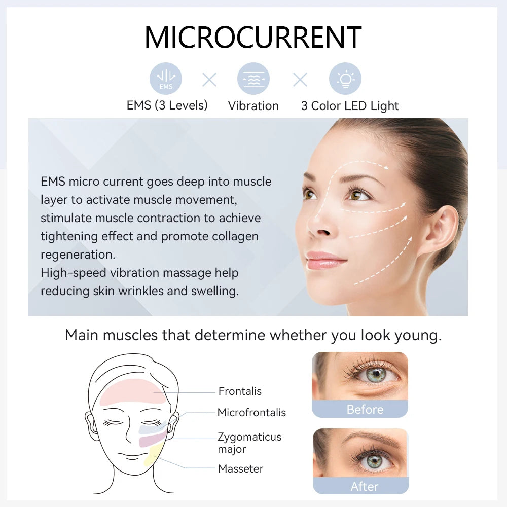 ANLAN Facial Massager Pro Microcurrent Face Lifting Skin Rejuvenation with Cold Deep Cleaning Anti-aging Skincare Beauty Device