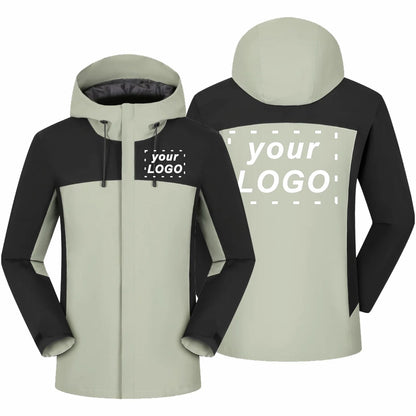 Winter Casual Windproof Hooded Down Jacket Custom Printed Embroidery Company Logo High Quality Men's Hiking Outdoor Jacket 4xl