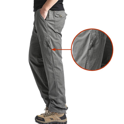 High Quality Men's Cotton Cargo Pants Casual Multiple Pocket Tacitcal Pants Spring Autumn Outdoor Camping Hiking Work Pants