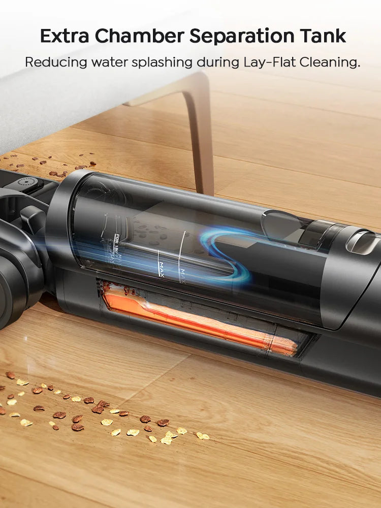 Laresar S7 Pro Cordless Wet Dry Vacuum Cleaner Mop, Lay-Flat 5-Min Drying 80°C Hot Wash 19000 Pa 50min Runtime Home Floor Washer