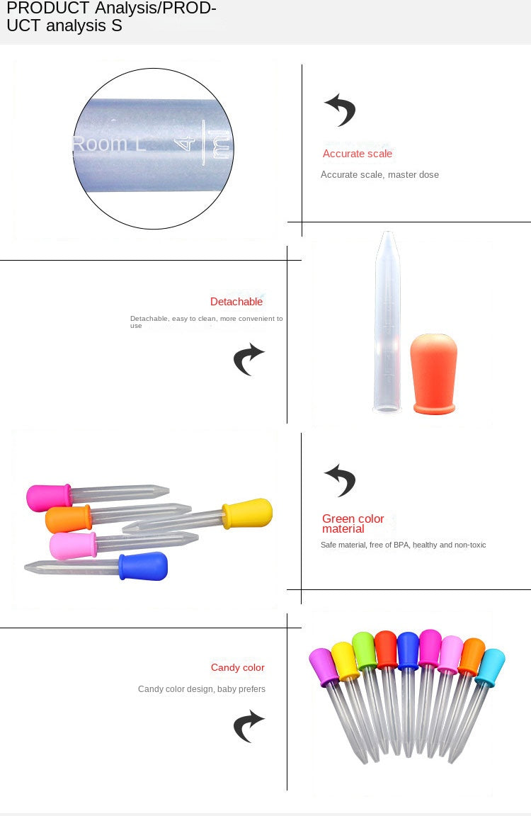10Pcs/Set 5ml Silicone Plastic Pipette School Lab Experiment Supplies Dropper Feeding Medicine Liquid Eye Ear Pipette Dropper