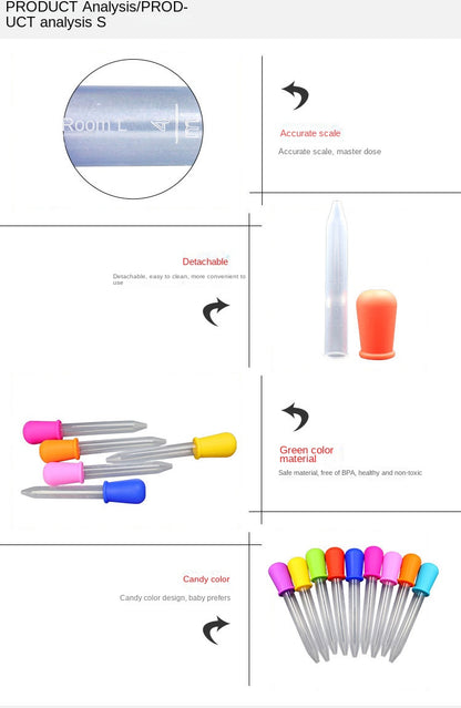 10Pcs/Set 5ml Silicone Plastic Pipette School Lab Experiment Supplies Dropper Feeding Medicine Liquid Eye Ear Pipette Dropper