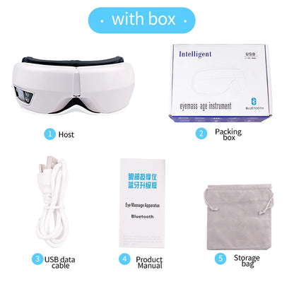Smart Portable Vibration Eye Massager Airbag Compress Eye Care Tool Bluetooth Music Eye Massage Eye Relax Fatigue Sleepping Mask