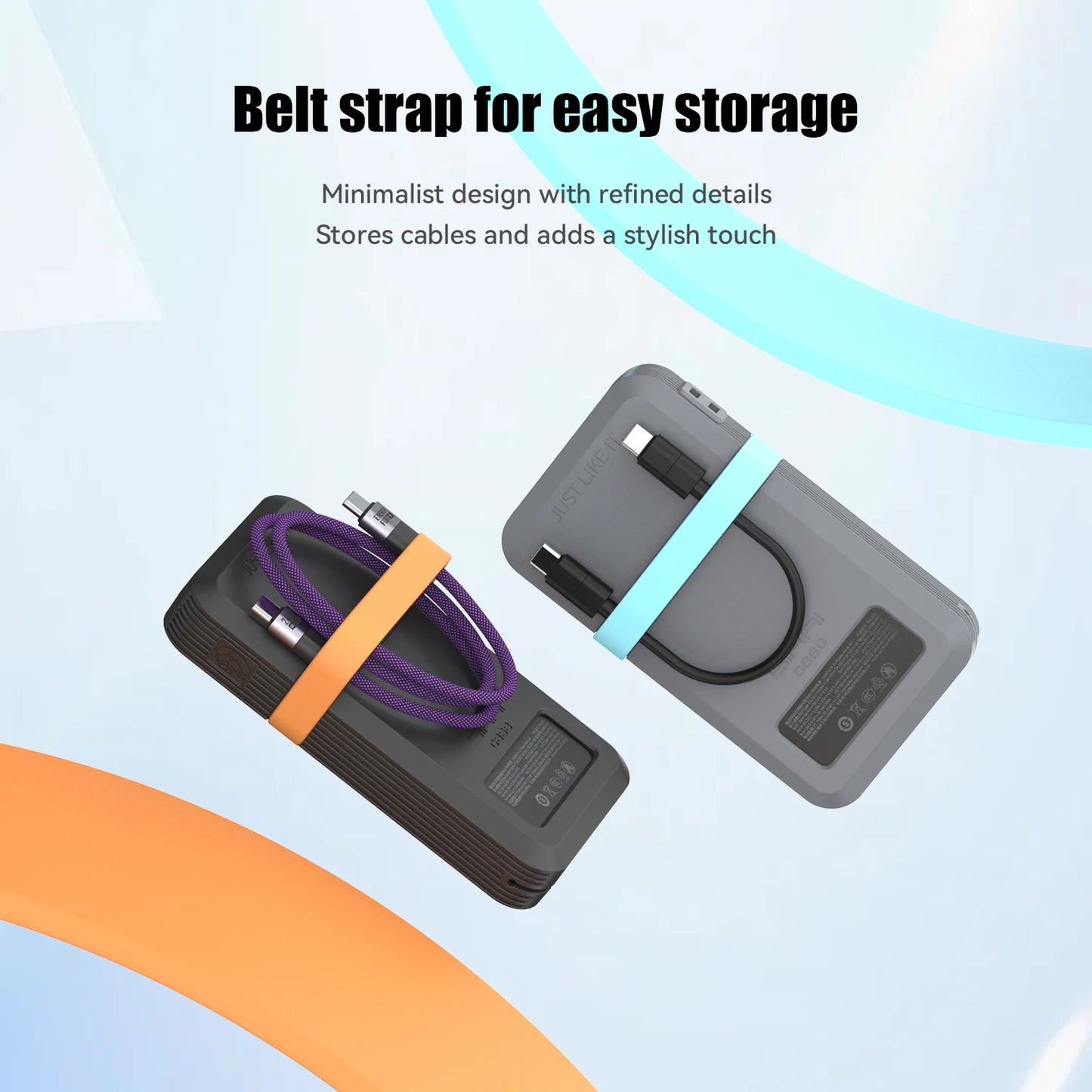 SIKAI Silicone Case For CUKTECH No.15 AIR 100W Portable Power Bank 15000mAh Travel Design with Data Cable Storage