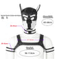 XL Large Size Puppy Cosplay Neoprene Fetish Hood Mask Kit with Chest Strap Collar Armband Sex Costumes for Bdsm Slave Role Play