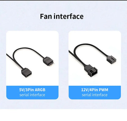 TEUCER Prism4 Pro ARGB Fan 120mm PC Case Fan Kit 4pin PWM CPU Cooling Fans 3pin 5v RGB 12cm Gaming Computer Fan