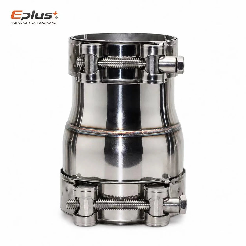 EPLUS Car Motorcycles Stainless Steel Exhaust Pipe Straight Reducer Adapter Pipeline Universal No-Weld Installation Connector