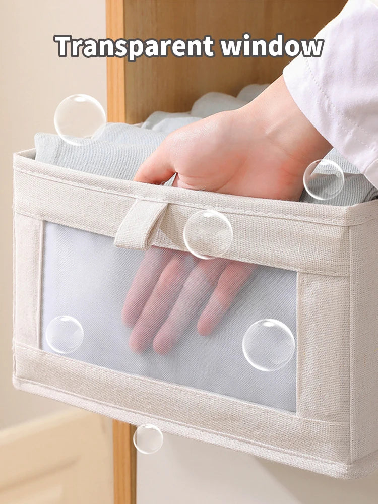 Fabric Window Cotton Linen Storage Box Wardrobe Storage And Arrangement Large Clothing Storage Box Toys Can Be Folded