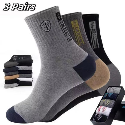 5 Pairs Socks MEN'S Mid-calf Spring and Autumn Sports Sweat Anti-odor MEN'S Socks Thin Sports Socks