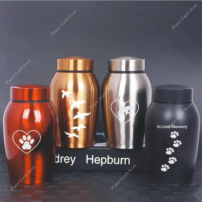 2025 Stainless Steel Dog Ashes Urn Dog Cat Bird Mouse Cremation Ashes Urn Pet Souvenir Jar Sealed Funeral for Dogs Supplies
