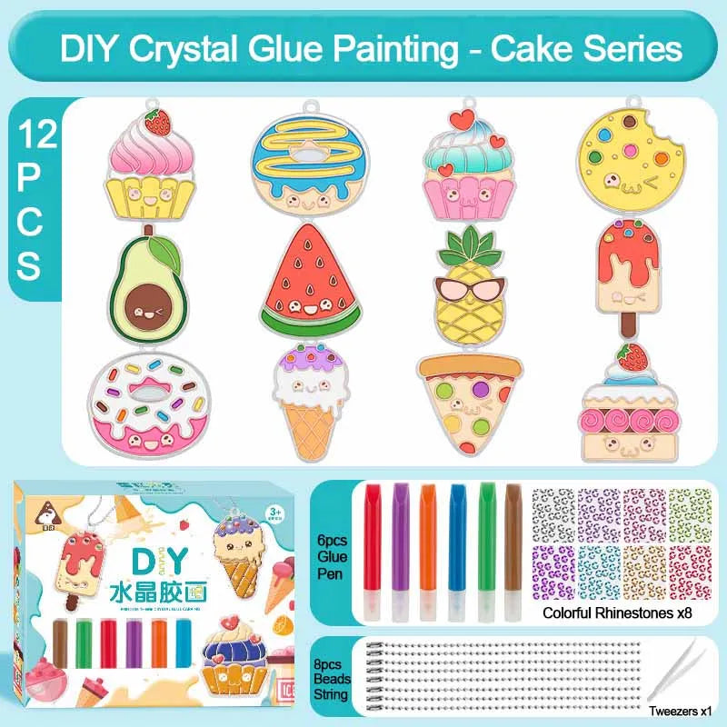 DIY Crystal Gel Painting Kit Craft Handmade Toy Children Graffiti Coloring Gift Fairy Tale & Animal Themes Educational Art Kits