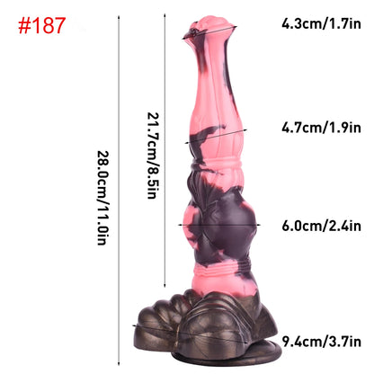 FAAK Silicone Long Penis Fantasy Knot Horse Dildo With Sucker Sex Toys For Women Anal Plug Female Masturbator Adult Games