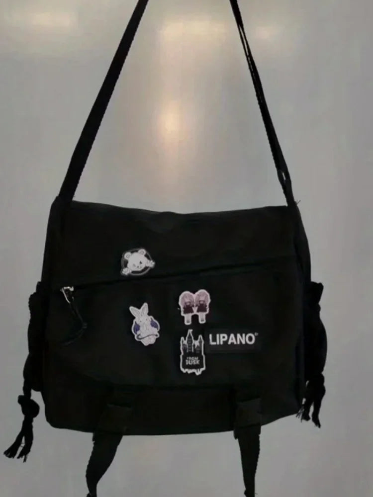 Men's Nylon Crossbody Bag Large Capacity Casual Messenger Bag Student School Bag Travel Business Shoulder Bag