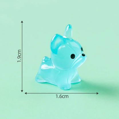 30PCS Mini Luminous Cute Puppy Accessories Toy Lovely Doggy Glow in The Night Fairy Garden Miniatures Dog Desk Decoration Gift