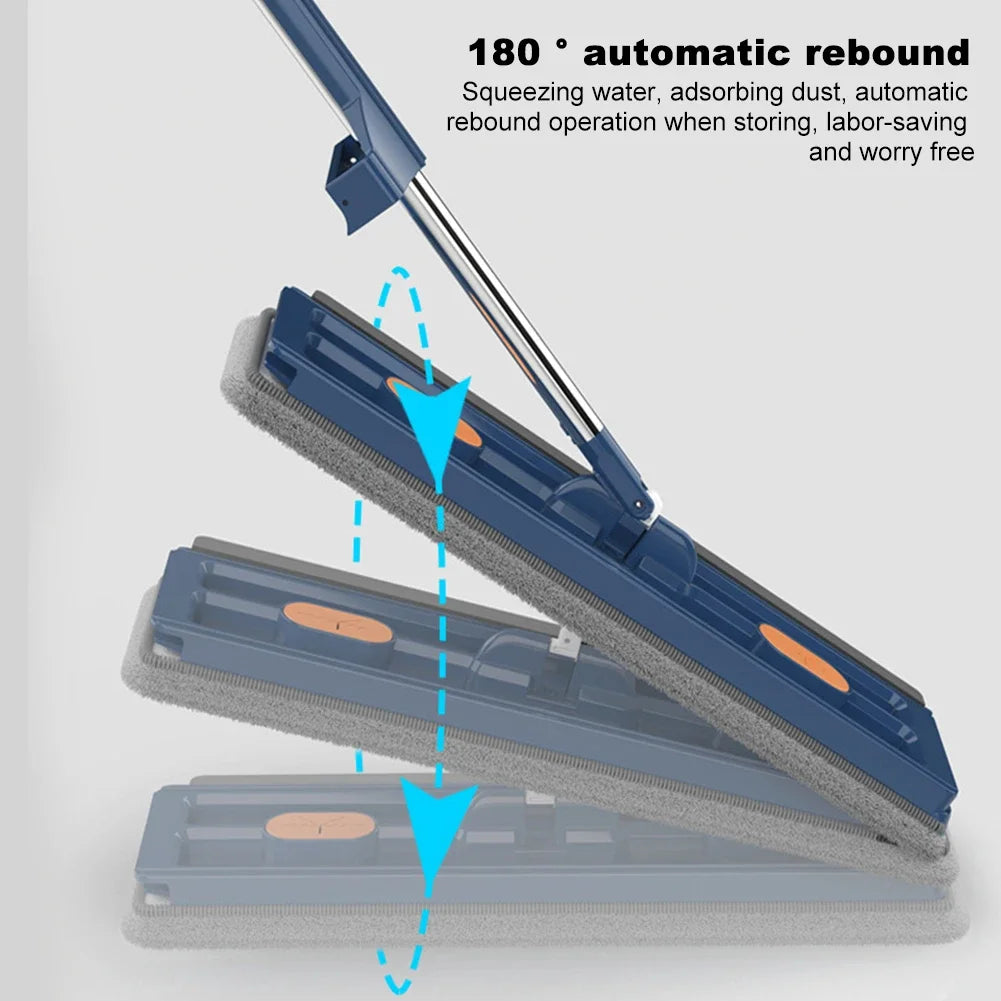 360°Rotating Flat Mop Self-contained Slide Floor Mop Microfiber Lazy No Hand-Washing Floor Floating Mop Household Cleaning Tools