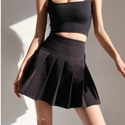 Mini Skirts Womens 2024 Summer Japanese School Pleated Skirts High Waist Kawaii Cute Skirt Uniform Harajuku