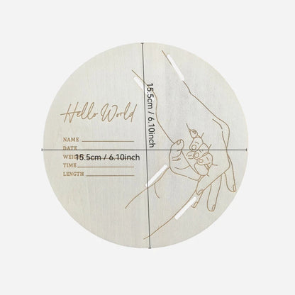 New Pattern Fashion Wooden Baby Birth Hospital Commemorative Plaque Circular Carved Newborn Collection Plaque Ornament