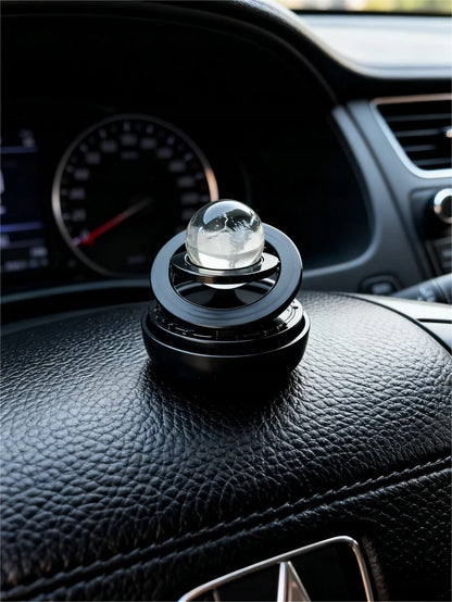 Solar Car Air Freshener Diffuser, Rotating Planet Ornament with Aromatherapy, Auto Dashboard Perfume Scented Gift for Vehicle