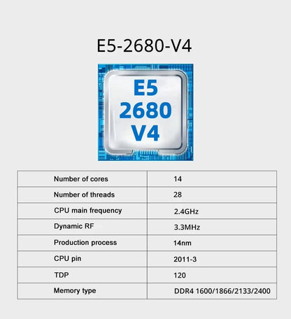 SOYO X99 Motherboard LGA 2011-3 Set Kit Xeon E5 2680 V4 CPU Processor 16G=1*16G DDR4 REG ECC RAM Memory M.2 NAME For Computer