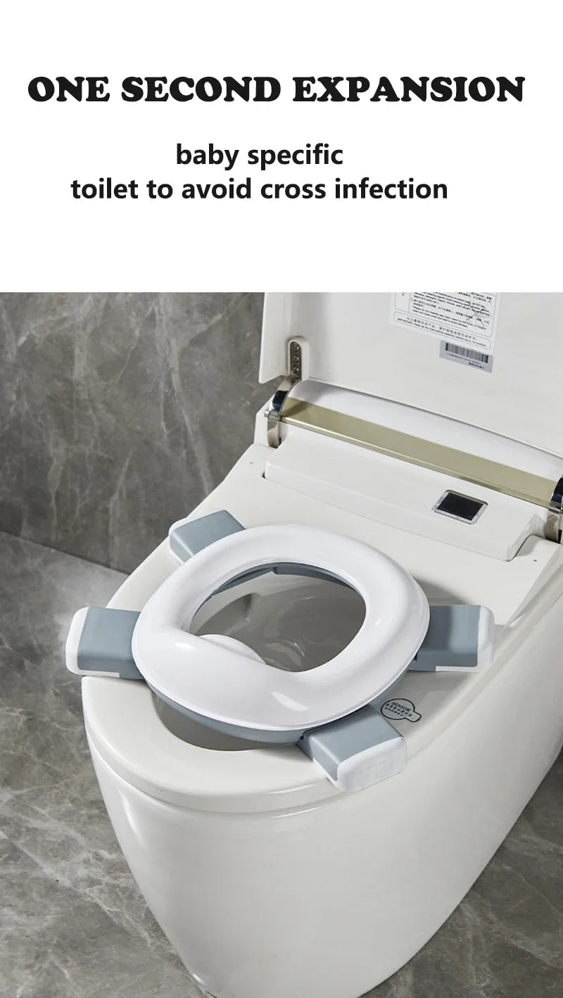 3 in 1 Travel Toilet Seat Foldable Blue Children Potty With Bags Baby Pot Portable Silicone Baby Potty Training Seat