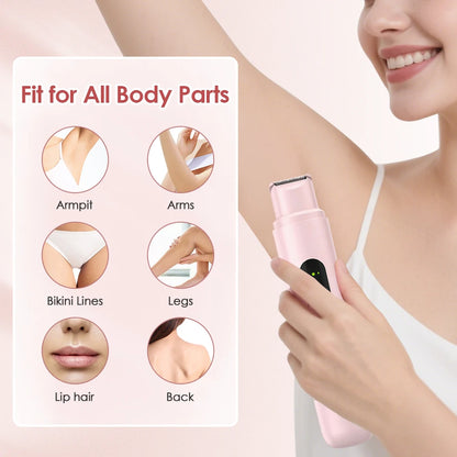 Electric Shaver for Women Waterproof Wet & Dry Hair Razors 2 in 1 Double Head Portable Bikini Hair Trimmer Detachable Head Shave