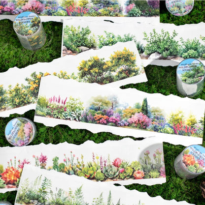 50mm*2m Plant flower landscape PET Tapes Creativity Scrapbooking Hand Account Adhesive hand made Diy Junk Journal Craft Supplies