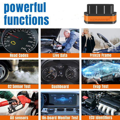 KONNWEI KW901 ELM327 V1.5 Bluetooth 5.0 For IOS Android OBD2 Scanner OBDII Auto Car Diagnostic Tools Code Reader PK Vgate