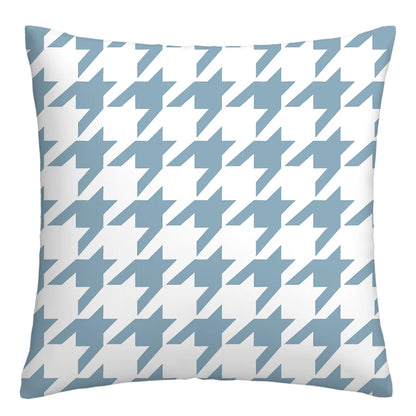 Lake blue white geometric linen pillowcase sofa cushion cover home decoration can be customized for you 40x40 45x45 50x50 60x60