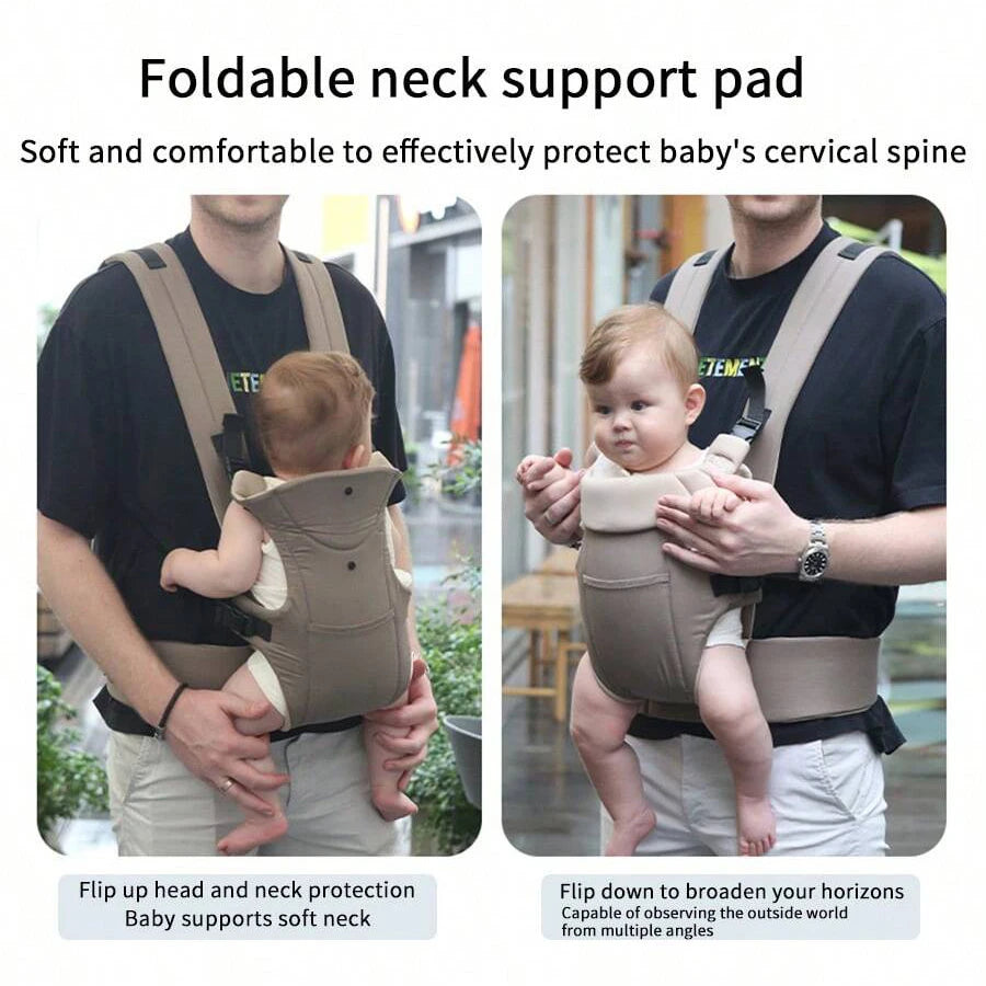 1Pc Baby Carrier, Multifunctional Front and Back Dual-Use Baby Carrier, Adjustable and Comfortable Front Strap-Back Strap, Washable-Machine Washable, Lightweight for Holding Baby All Seasons, Freeing Mom's Hands, a Handy Tool